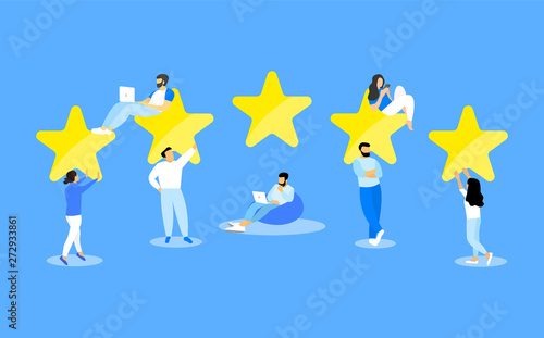 People give a five star rating. Feedback. Customer Reviews.