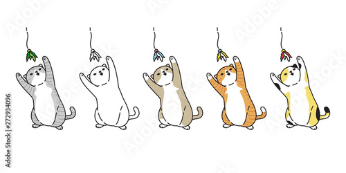 cat vector kitten calico icon play toy symbol logo cartoon character doodle illustration design