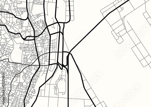 Vector abstract city map in black and white