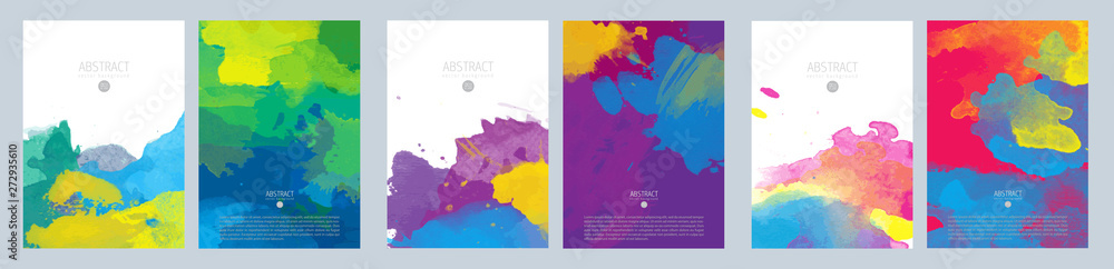Obraz Jasny kolorowy wektor farby rozchlapać szablon tło zestaw dla broszury, plakatu lub ulotki