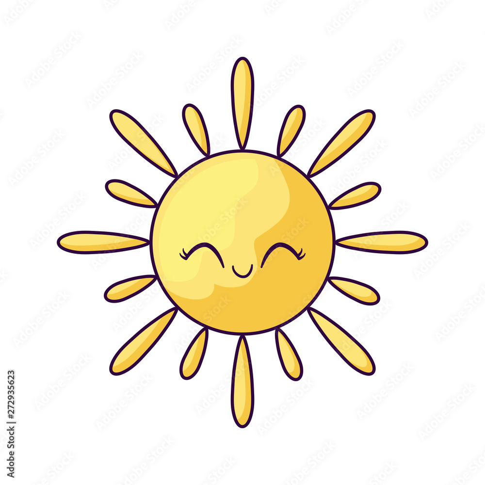 Fototapeta premium summer hot sun kawaii style