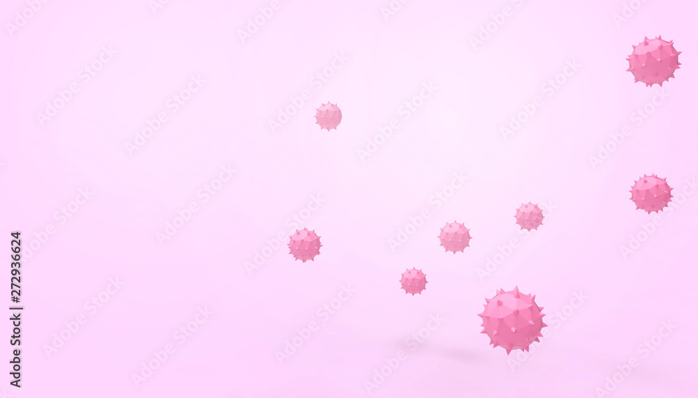pathogenic virus Bomb , microbiology and Pathogens Concept low poly Modern pastel purple background  - 3d