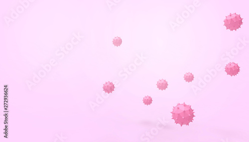 pathogenic virus Bomb , microbiology and Pathogens Concept low poly Modern pastel purple background - 3d