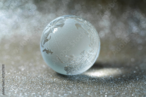 Close up of glass globe in beautiful bokeh background - Asian   Middle East Countries