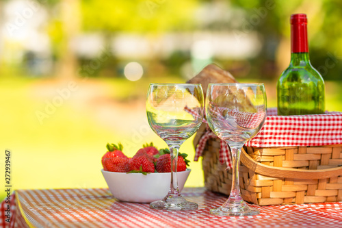 picnic on the nature. romantic dinner on the nature. rest on vacation or weekend