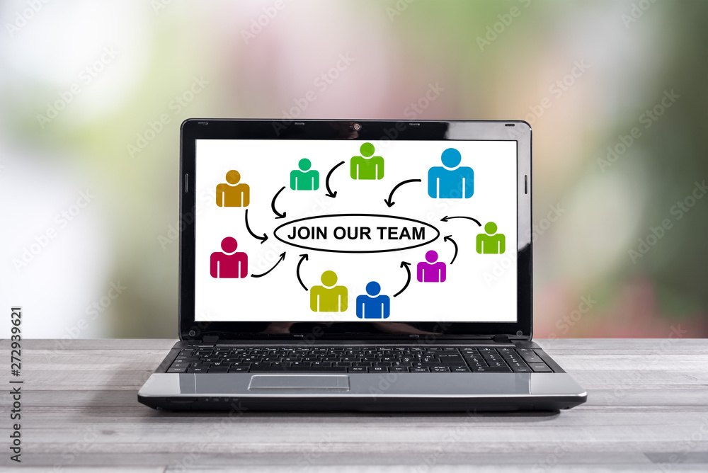Join our team concept on a laptop screen Join our team concept on a laptop screen