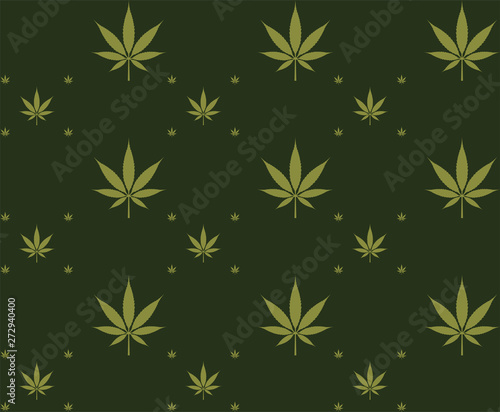 Seamless marijuana cannabis pattern vector image    illustration