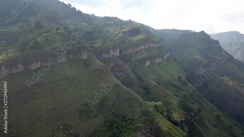Drone of cliff in the area of Tierradentro in southern Colombia photo