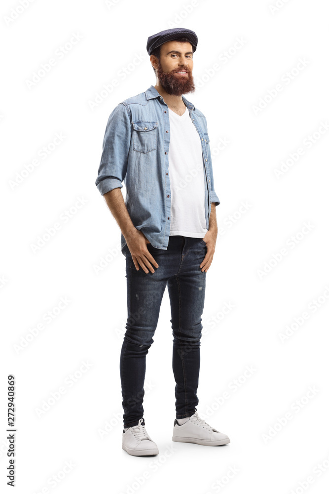 Hipster man wearing jeans Hipster man wearing jeans