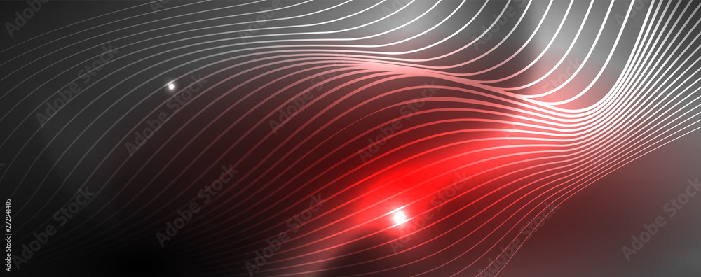 Neon vector wave lines abstract background, magic futuristic techno design Neon vector wave lines abstract background, magic futuristic techno design