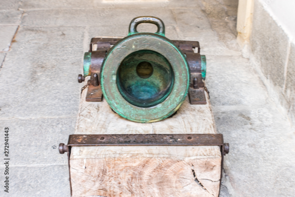 old artillery cannon in museum