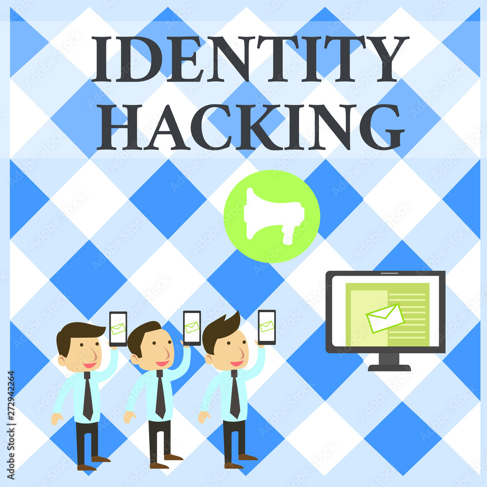 Text sign showing Identity Hacking. Business photo showcasing criminal that steal your demonstratingal information using malware SMS Email Marketing Media Audience Attraction Personal Computer Text sign showing Identity Hacking. Business photo showcasing criminal that steal your demonstratingal information using malware SMS Email Marketing Media Audience Attraction Personal Computer