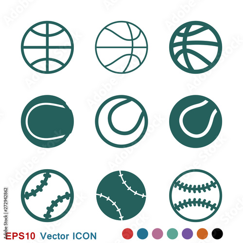 Sport ball icon. Flat vector illustration isolated on background