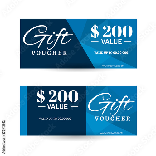 Blue Gift voucher or coupon layout with best value offer.