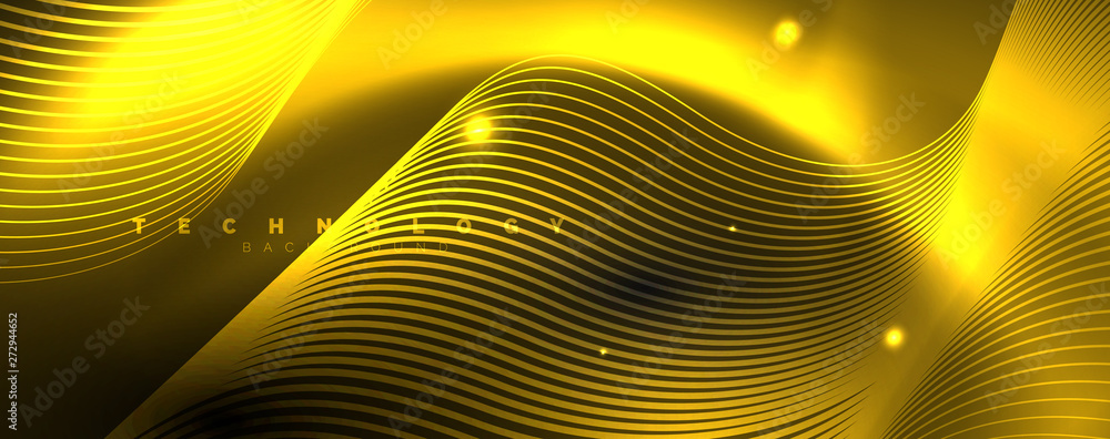Dark abstract background with bright color neon lights and lines. Glowing background Dark abstract background with bright color neon lights and lines. Glowing background