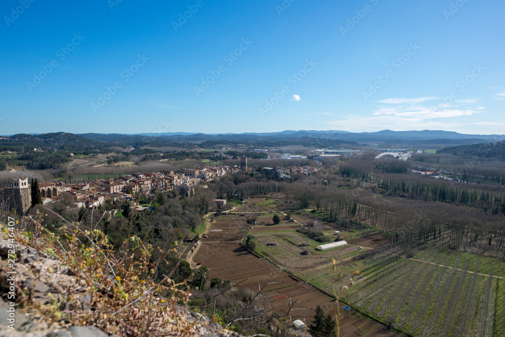 The medieval village of Hostalric in Girona