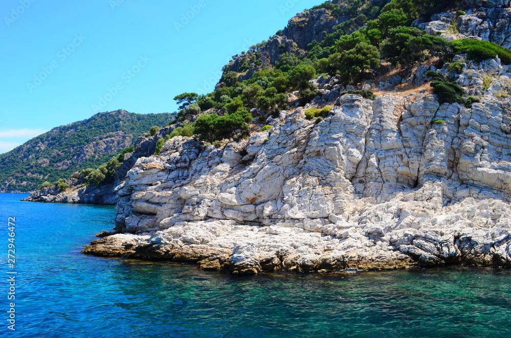 amazing clear waters of the Aegean Sea and the rocks amazing clear waters of the Aegean Sea and the rocks