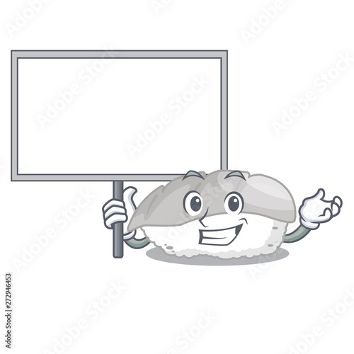 Bring board ika sushi isolated with the cartoon