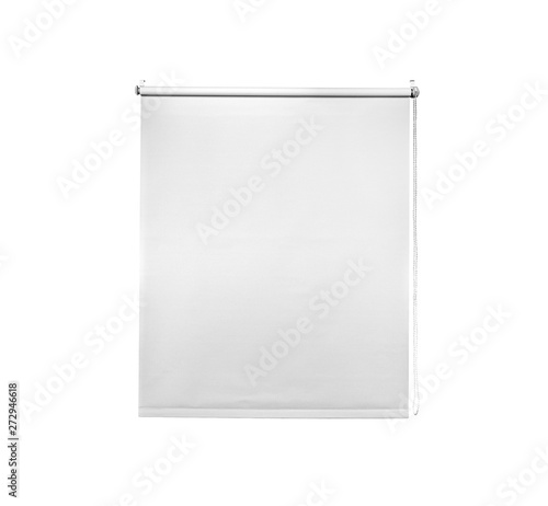 Fotografie White roller blind isolated, ready for your design or mockup.