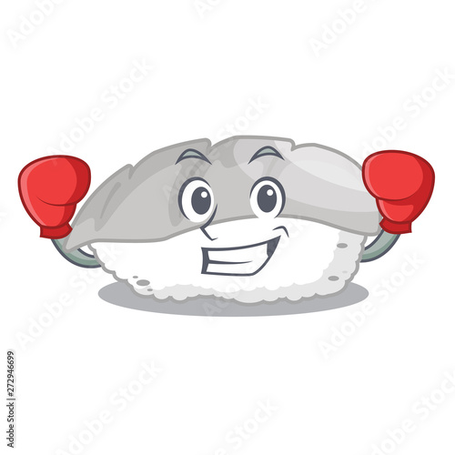 Boxing ika sushi isolated with the cartoon