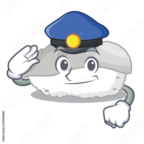 Police ika sushi isolated with the cartoon