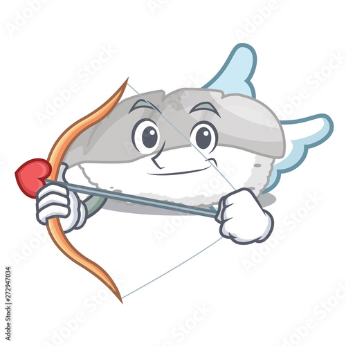 Cupid ika sushi isolated with the cartoon