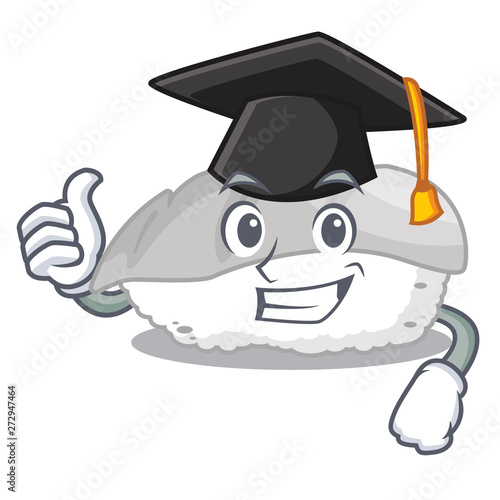 Graduation ika sushi is served mascot place