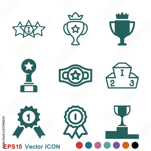 Champion vector icon, flat design for web or mobile app, award symbol.