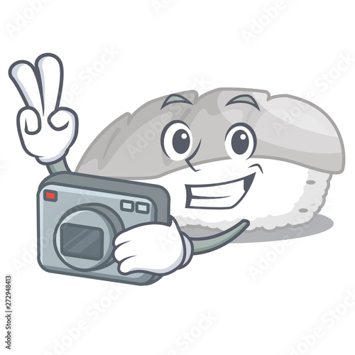 Photographer ika sushi in the cartoon shape