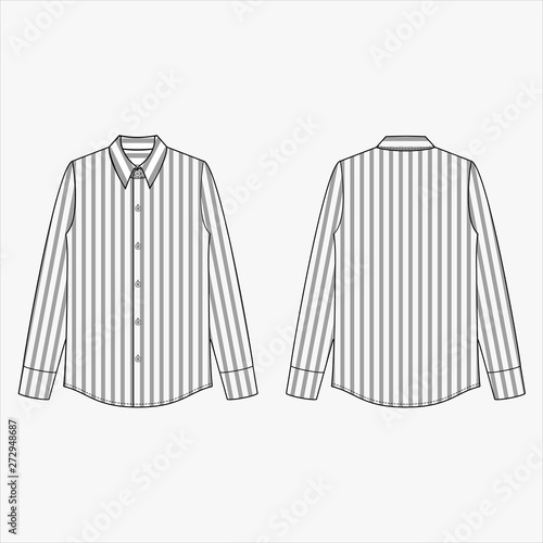 LONG SLEEVE SHIRTS fashion flat sketch template