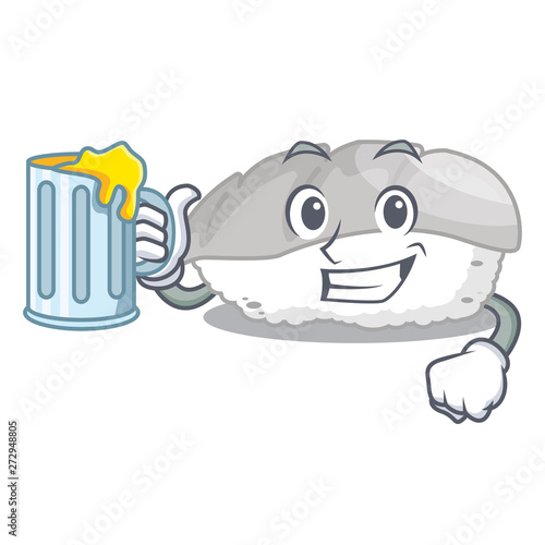 With juice ika sushi in the cartoon shape