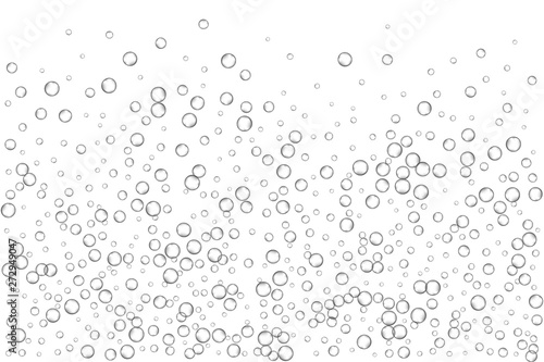 Air bubbles, oxygen, champagne crystal clear, isolated on white background modern design. Vector illustration EPS 10.