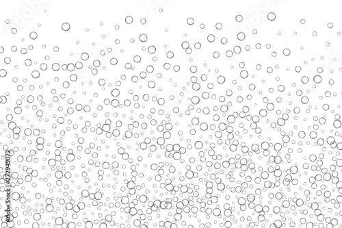 Air bubbles, oxygen, champagne crystal clear, isolated on white background modern design. Vector illustration EPS 10.