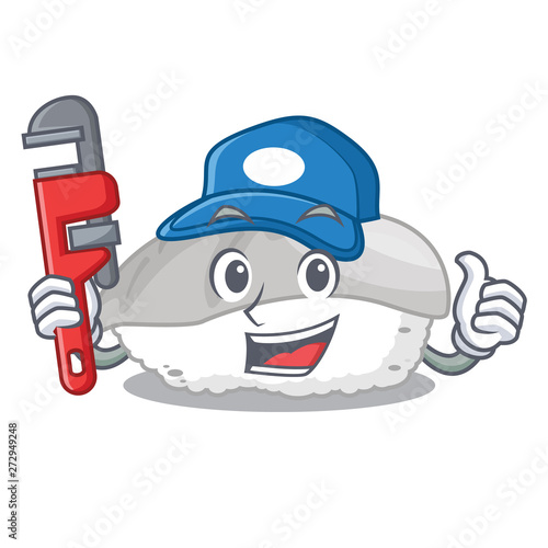 Plumber ika sushi in charater lunch box