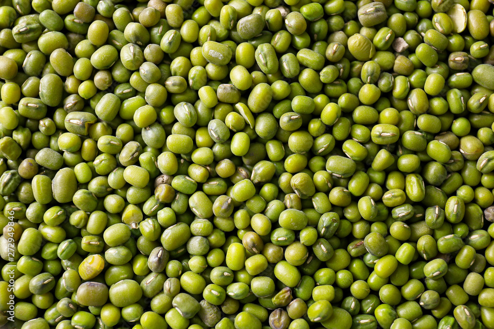 Heap of mung beans, closeup