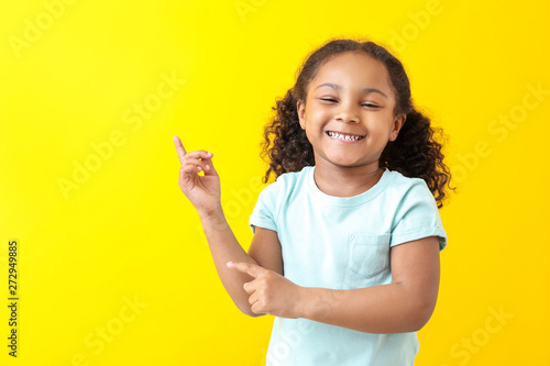 Portrait of happy little Af...