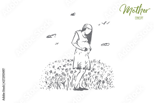Happy pregnant lady awaiting baby, female happiness, pregnancy, mother expecting child, new life