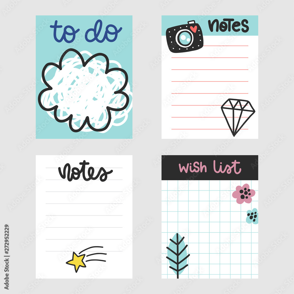 Obraz premium Summer vector to do lists collection.