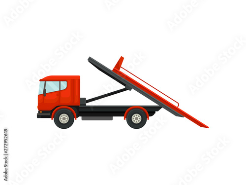 Tow with a platform. Vector illustration on white background.