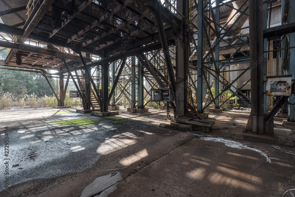 Industrial buildings in an abandoned factory