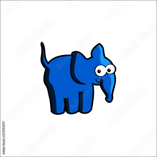 Blue happy little elephant