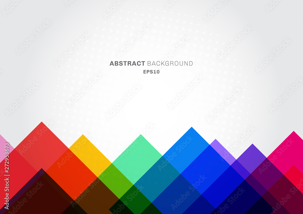 Abstract background colorful geometric template modern triangles overlapping with white space for text.