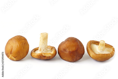 Fresh brown chestnut mushrooms vegetable isolated on white background