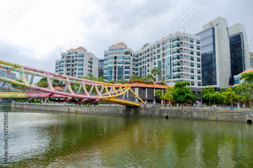 Alkaff Bridge, beautiful bridge over the river For walking along the Singapore River To roam Or exercise photo