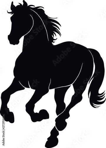 Isolated silhouette of a horse. Horse. illustration