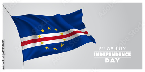 Free Download Cape Verde happy independence day greeting card, banner, horizontal vector illustration - GFXLoad