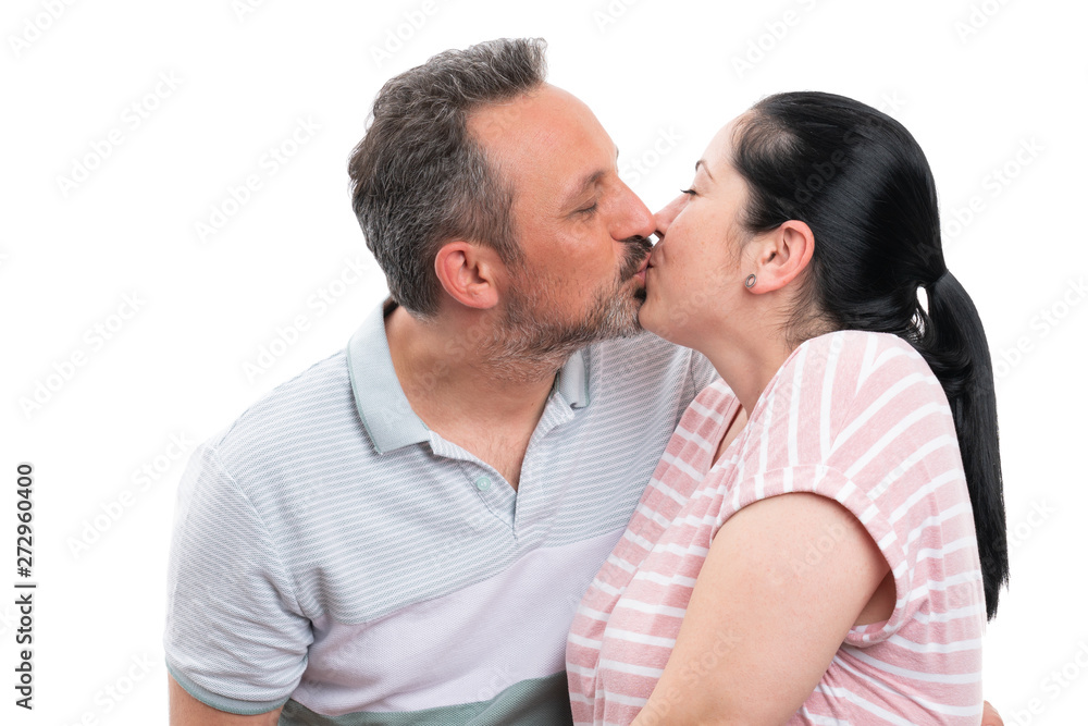 Couple kissing as romantic gesture Couple kissing as romantic gesture