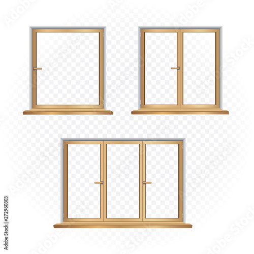 wooden windows template set