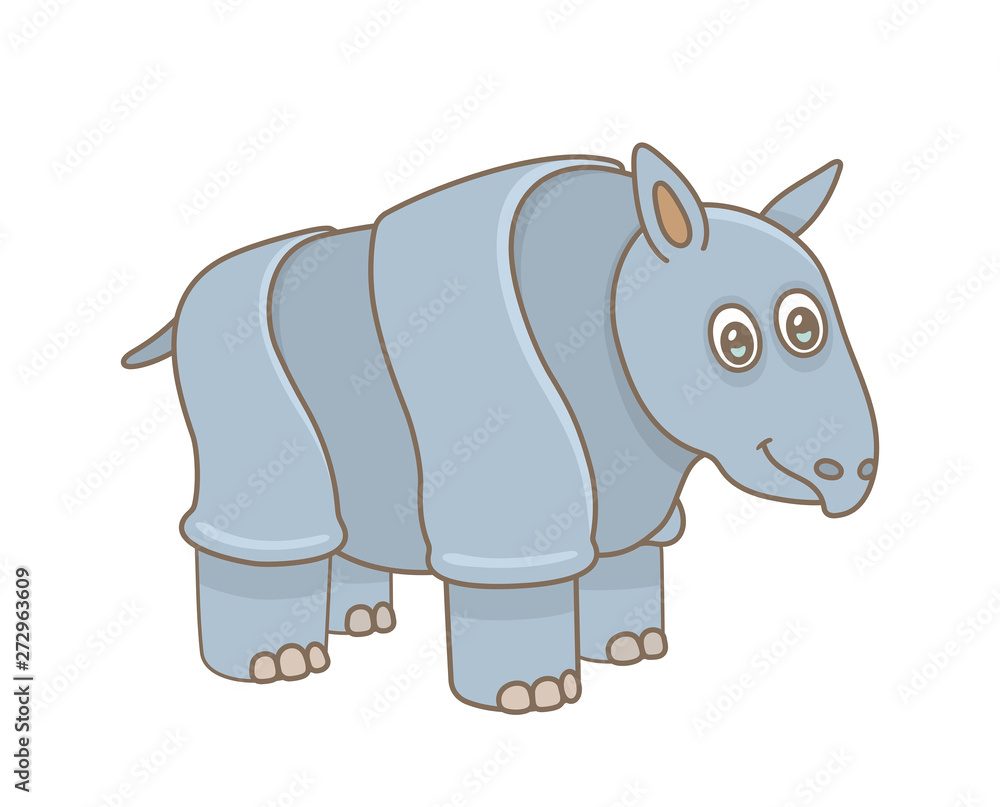 Baby Rhinoceros. isolated on white background