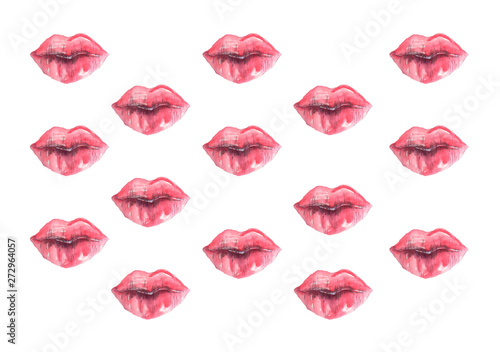 lips illustration pattern backdrop card